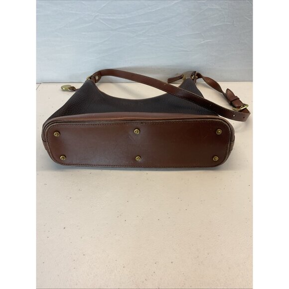 EUC VTG‎  Dooney & Bourke Black Tan Tumbled Pebbled Leather Hobo shoulder Bag - Picture 8 of 16